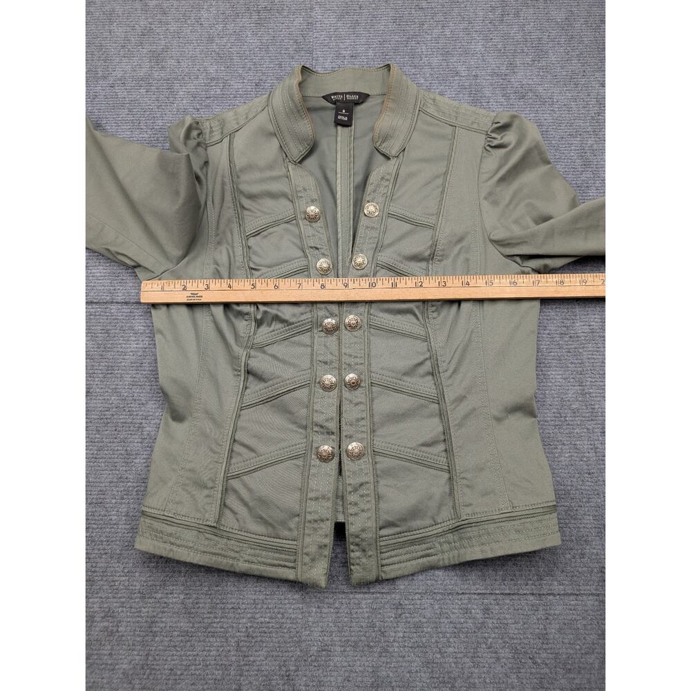 WHBM Military Style Jacket Womens 8 Army Green 90s Camp Vintage Y2K - Picture 7 of 9